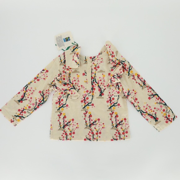 NWT LITTLE GREEN RADICALS WINTER BLOSSOM ‎ RUFFLE TOP - Picture 4 of 7